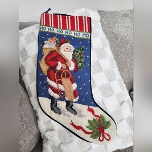 Festive Santa Christmas Stocking - Red, Blue, White, Green